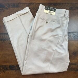 Lauren Ralph Lauren Pants Mens 40x30 Off White Pleated Cuffed Dress Pants